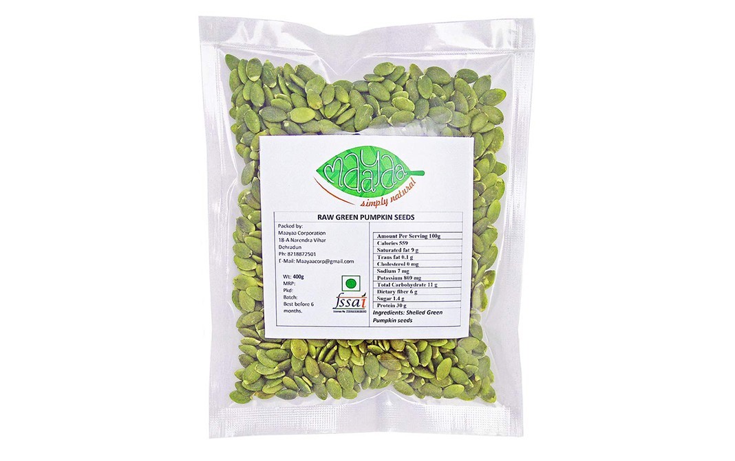 Maayaa Raw Green Pumpkin Seeds    Pack  400 grams